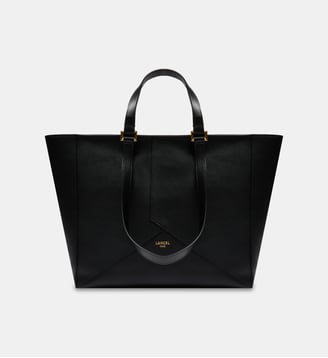  Sac cabas zippé M en cuir signature - Lancel - Noir