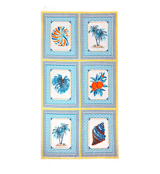 Fouta de plage à motifs marin CINDY - Wild - Bleu