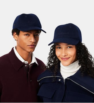 Casquette laine brodée - Lacoste - Bleu marine