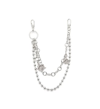 Breloque en métal avec chaînes et pendentifs - Diesel - Gris argente