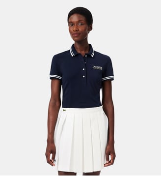Polo Petit Piqué Édition Roland-Garros - Lacoste - Bleu marine