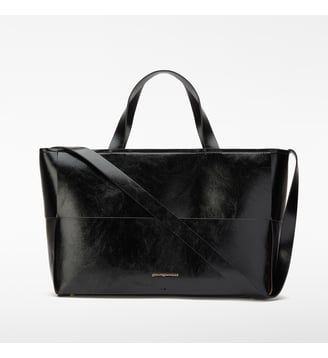Sac Horizonte avec fermeture à glissière et texture craquelée - Adolfo Dominguez - Noir