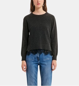 Pull en laine à finition dentelle - RUDI - Pablo - Anthracite