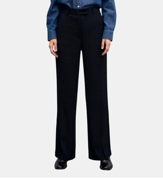Pantalon fluide à bande de satin - MONA - Gerard Darel - Noir