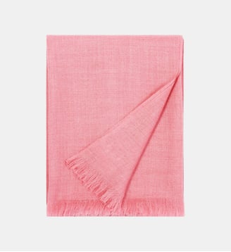 Maxi étole en voile de cachemire  - Bompard - Rose clair