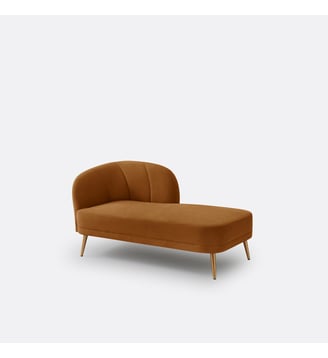 Méridienne velours, droite - La Redoute Interieurs - Tabac