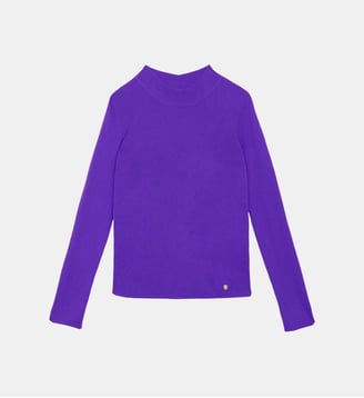 Pull col montant uni MARIONA - La Petite Etoile - Violet
