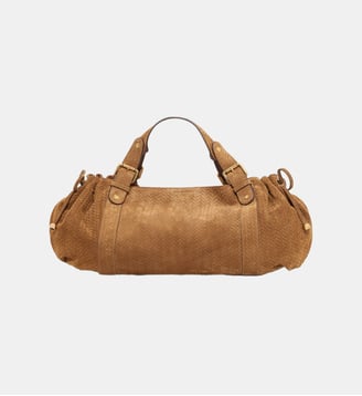 Sac à main en cuir velours effet tressé - 24H - Gerard Darel - Ambre