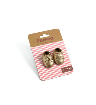 Pomea -Vêtements de poupées - Chaussures dorées - Djeco - Multicolore
