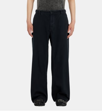 Pantalon en ripstop de coton avec boucles latérales - Diesel - Noir