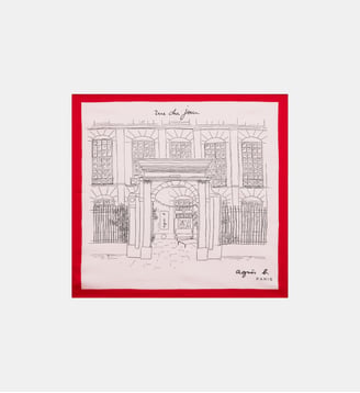 Bandana rue du jour en coton - Agnès b. - Rouge garance