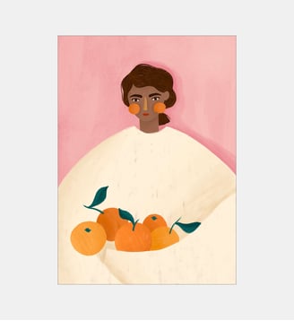 Poster   The Woman With the Oranges - Bea Muller - Poster & Frame - Multicolore