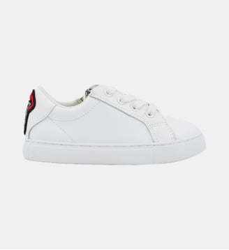 Baskets Enfant En Cuir Mini Simone Tongue - Bons Baisers - Blanc