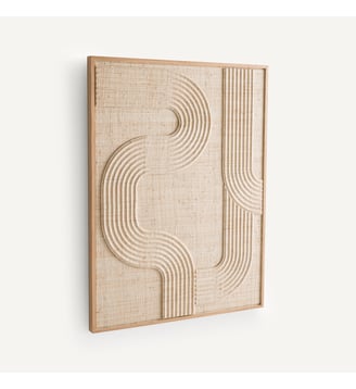 Art mural en feuilles de palmier tissées - AM.PM - Naturel