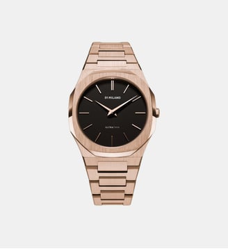Montre Ultra thin Noir A-UTBJ42 - D1 Milano - Doré rose