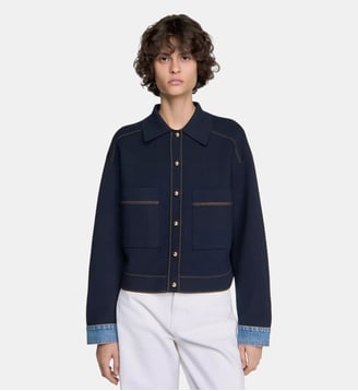 Cardigan effet veste - Sandro - Marine