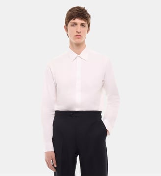 Chemise gorge cachée en twill de coton - Fursac - Blanc