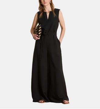 Combinaison pantalon large sans manches - La Fée Maraboutée - Noir