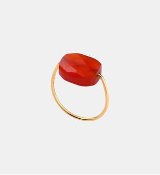 Bague or jaune coussin cornaline Morganne Bello