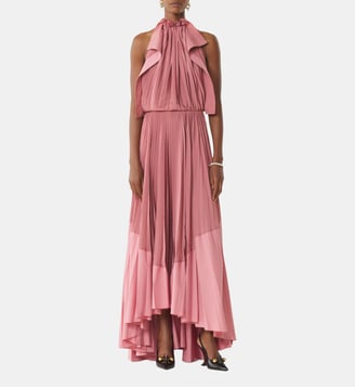 Robe Plissée En Charmeuse Et Coton - Lanvin - Rose