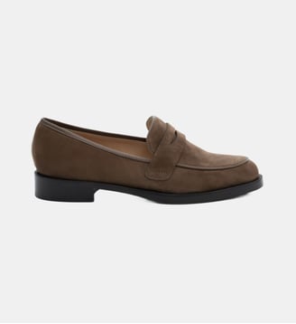 Baker - Mocassins En Cuir Veau Velours Taupe - Parallèle - Taupe