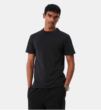 T-shirt Commuter Piqué marquage jacquard - Lacoste - Noir