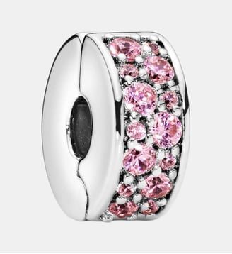 Charm Clip Pavé Rose - Pandora - Argenté