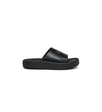 Claquettes avec logo - MM6 Maison Margiela - Noir