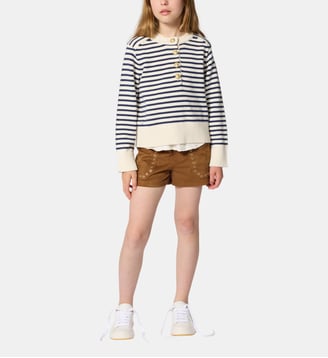 Pull raye col rond - Zadig&Voltaire Kids - Bleu foncé