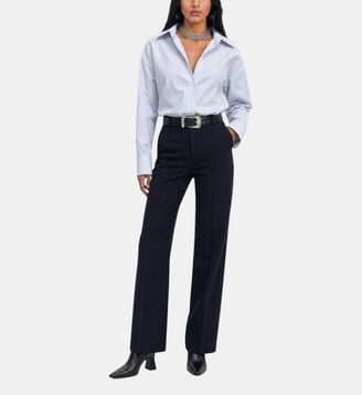 Chemise en coton rayée blanche - The Kooples - Bleu clair