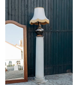 Grande colonne en plâtre Hanna N°736- Produit chiné - Debongout - Blanc
