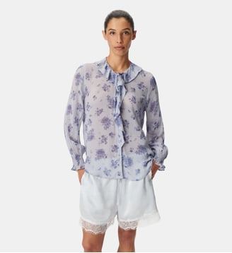 Chemise imprimé floral - Ikks - Bleu
