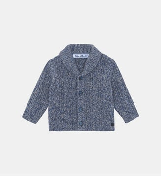 Cardigan -  laine maille torsadée - Tartine Et Chocolat - Marine