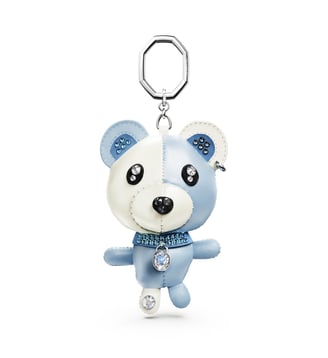 Accessoire de sac Teddy, Ours, Métal rhodié - Swarovski - Blue