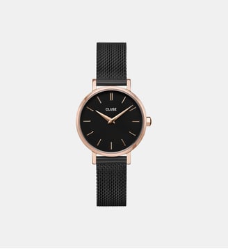 Montre Boho chic petite Noir CW0101211004 - Cluse - Doré rosé