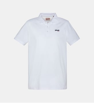 Polo basique en maille piquée - Schott - Blanc