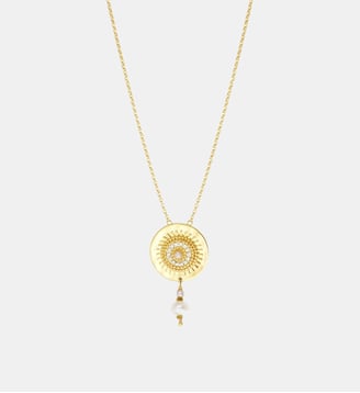 Collier fin pendentif ajustable   doré à l'or fin - Dakota - Satellite - Perle