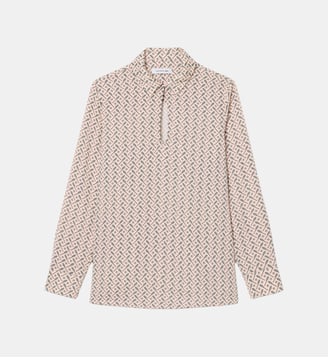 Chemise popover imprimé regular fit - Lacoste - Rose vert et blanc
