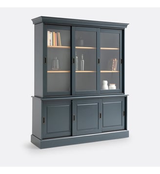 Vaisselier 6 portes, en pin massif et MDF - La Redoute Interieurs - Bleu de prusse