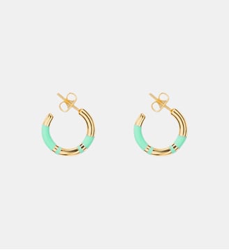 Mini Créoles Positano Turquoise - Aurélie Bidermann - Turquoise et or