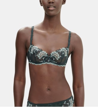 Soutien-gorge corbeille broderies Wish avec armatures - Simone Pérèle - Vert foncé