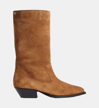 Bottes en suède - Sandro - Marron