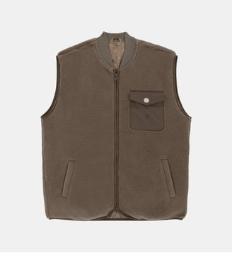 Gilet polaire sans manche Stade Toulousain moutonné Marcel - Serge Blanco - Marron