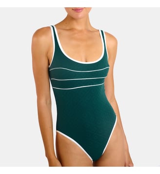 Maillot 1 piece Ancolie - Livia - Vert bouteille