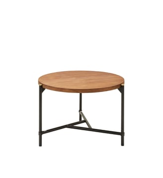 table basse  Plateau rond et piètement métal graphique - Madura - Marron