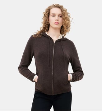Gilet basila - Motif uni - Coupe droite - Caroll - Marron foncé