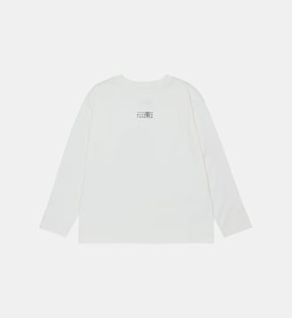T-shirt à manches longues avec logo - MM6 Maison Margiela - Blanc