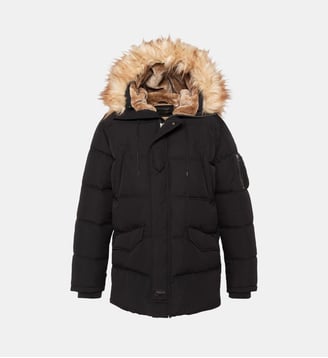 Parka à capuche avec fausse fourrure amovible - Schott - Noir