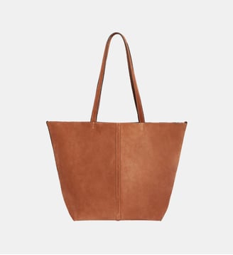 Grand sac cabas Daily en cuir velours - Vanessa Bruno - Biscuit