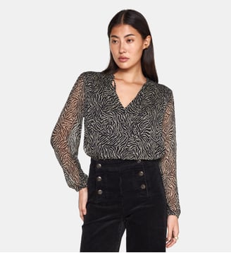 Chemise Prisca imprimé zèbre  - Maison 123 - Noir